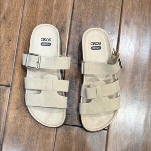 ASOS Beige Buckle Strap Sandals